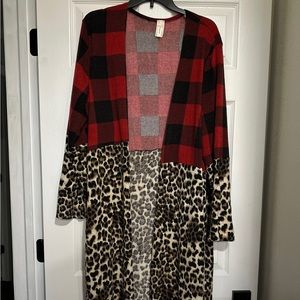 ❌Long Printed Open Front Cardigan